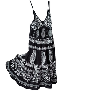 Magic Black and White Printed Midi Dress Size 1X